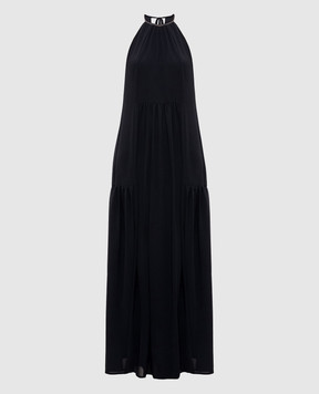 Peserico Black maxi dress with monil chain A0205807309