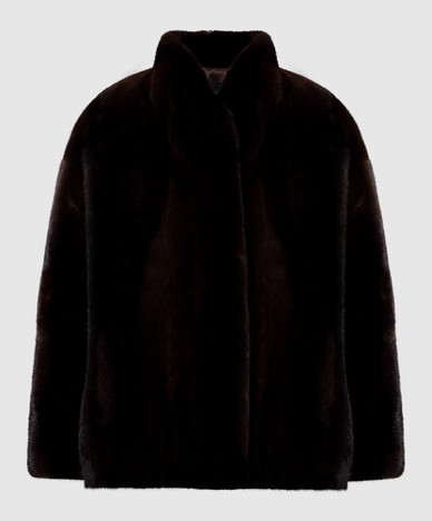 Manteau de fourrure de vison brun