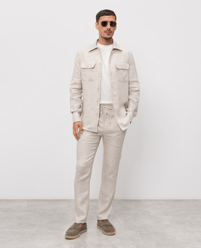 Doriani Cashmere Beige linen shirt DOSLIDR4226950210