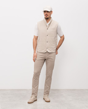 Enrico Mandelli Beige vest with logo embroidery 3T571A519V
