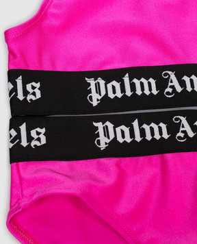 Palm Angels Children's pink swimsuit with logo pattern PGFE002S26JER001