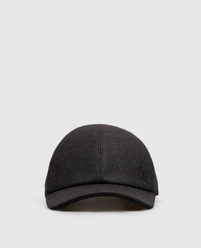Stefano Ricci Gray wool checkered cap MCV63SB06EW0007V