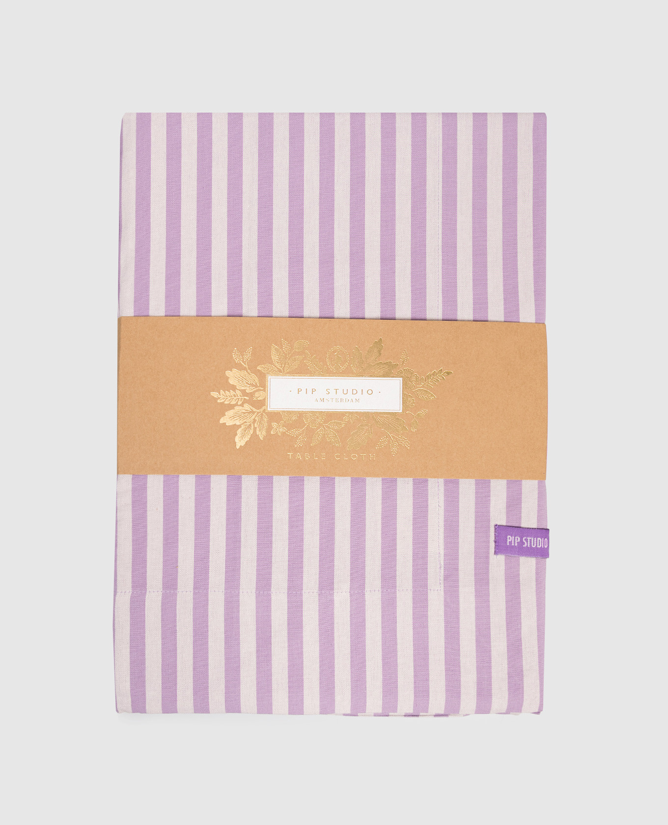 

Purple Stripes tablecloth with logo Pip Studio, Violet