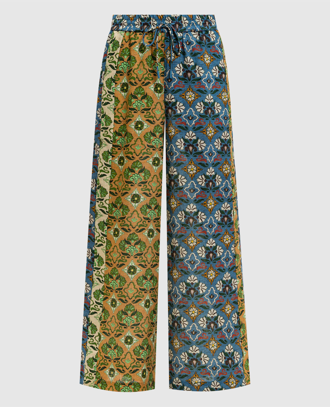 

Ali Spliced patchwork linen palazzo Alemais, White