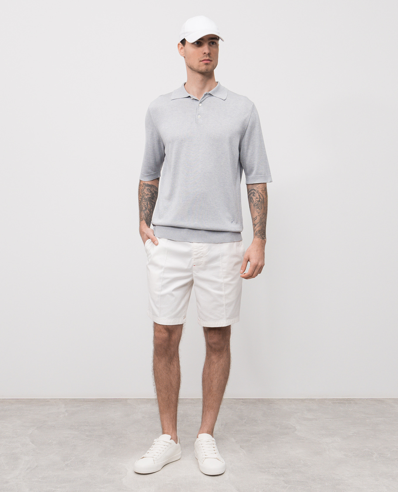 

Gray silk polo shirt ISAIA, Grey