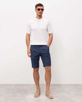 Enrico Mandelli Blue wool shorts with lapels GYMSHO4531