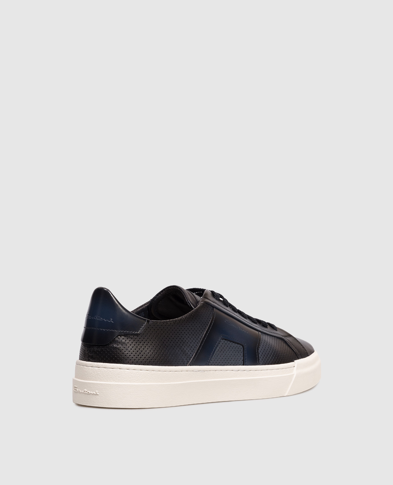 

Blue perforated leather sneakers Santoni