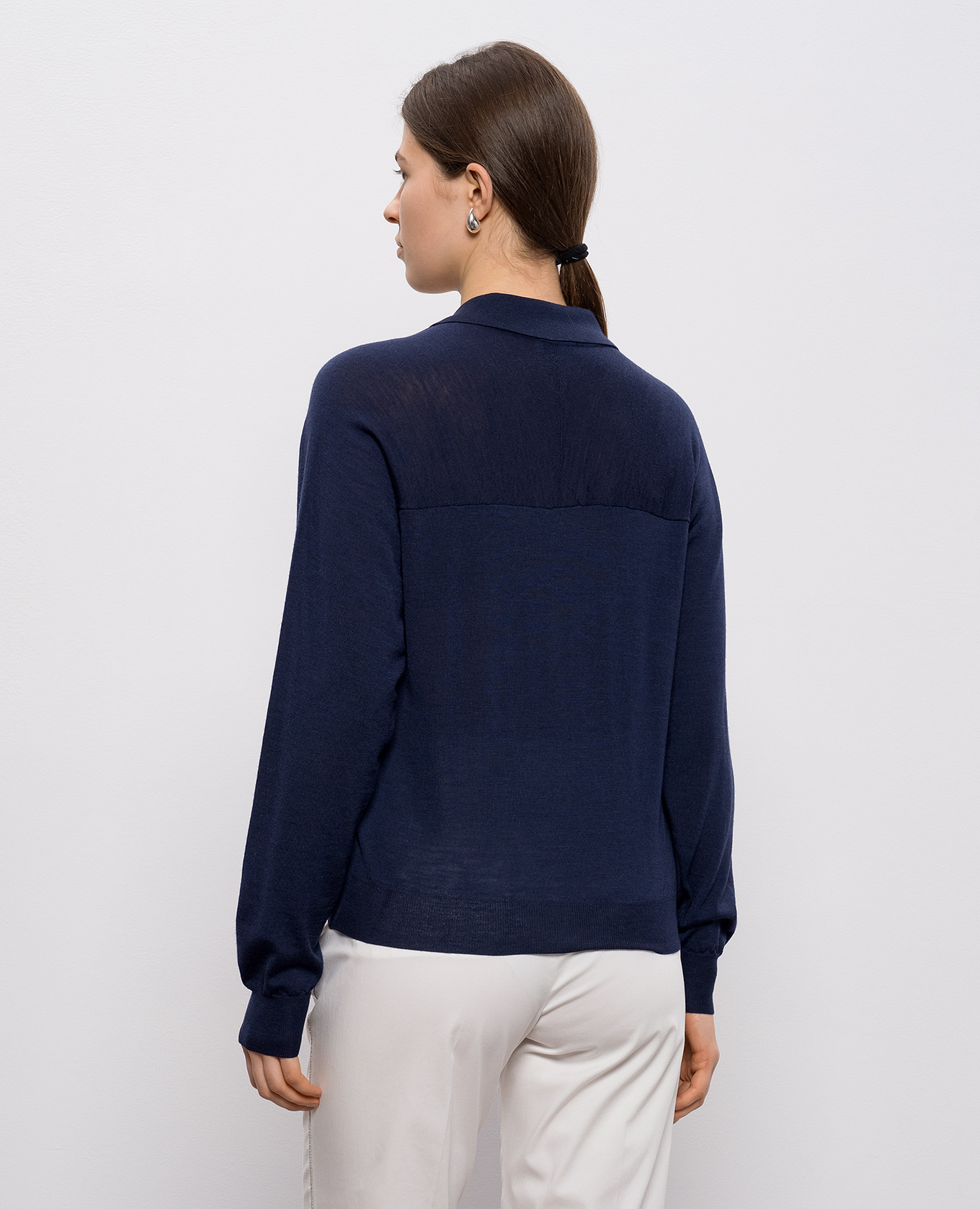 

Blue wool pullover with chain Peserico