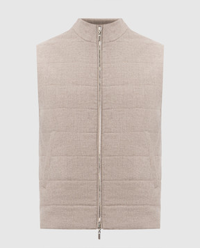Bertolo Cashmere Gray wool and cashmere vest 000356002732