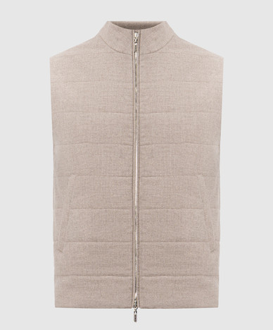 Grijs vest van wol en kasjmier