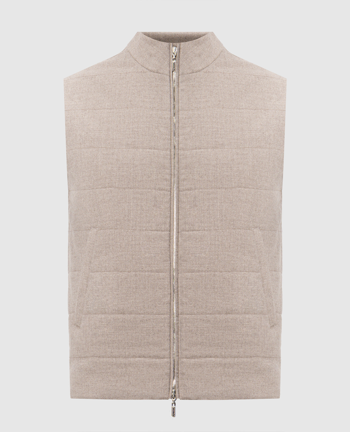 Gray wool and cashmere vest
