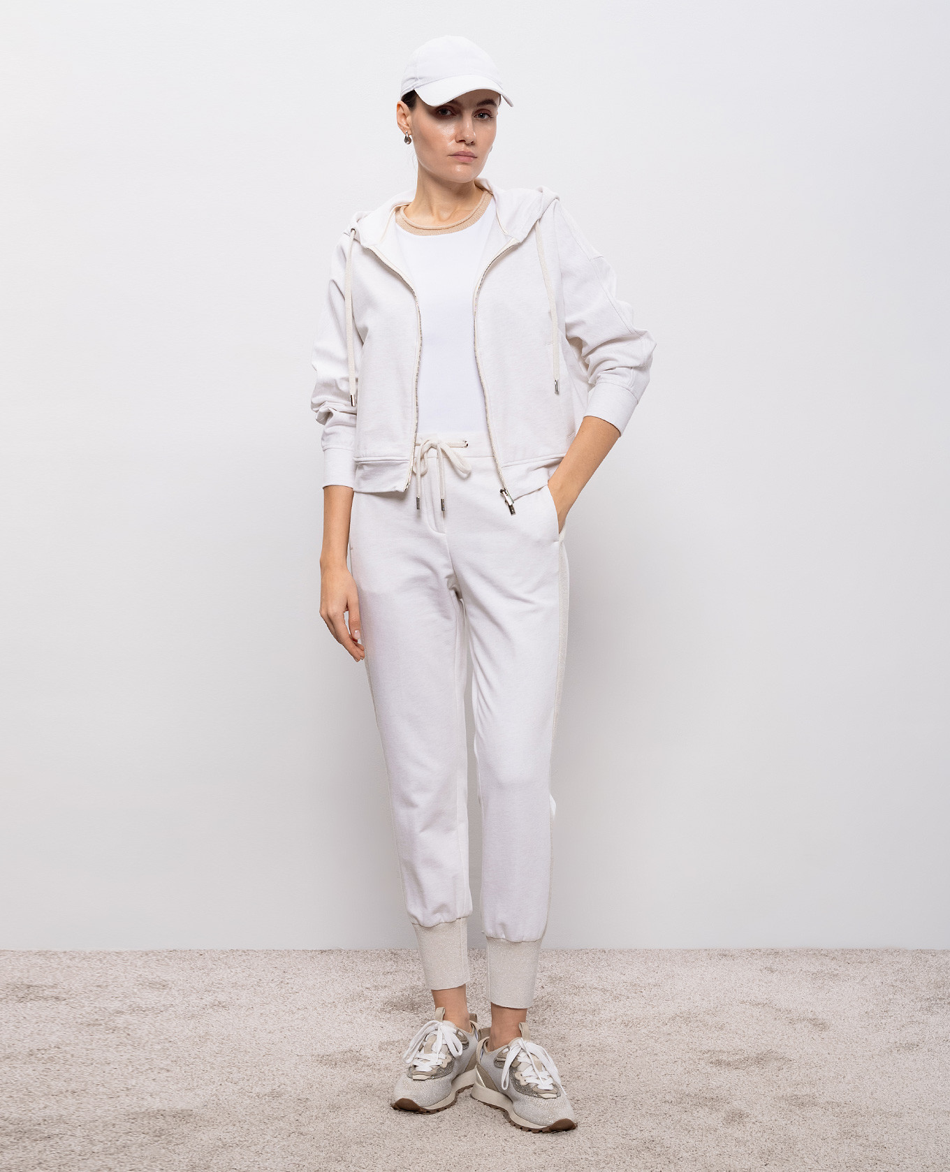 

White melange joggers Peserico