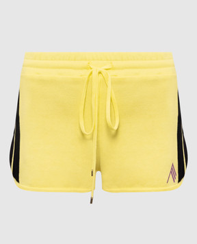 The Attico Yellow shorts with embroidered emblem 260WCQ00017KCC007AA