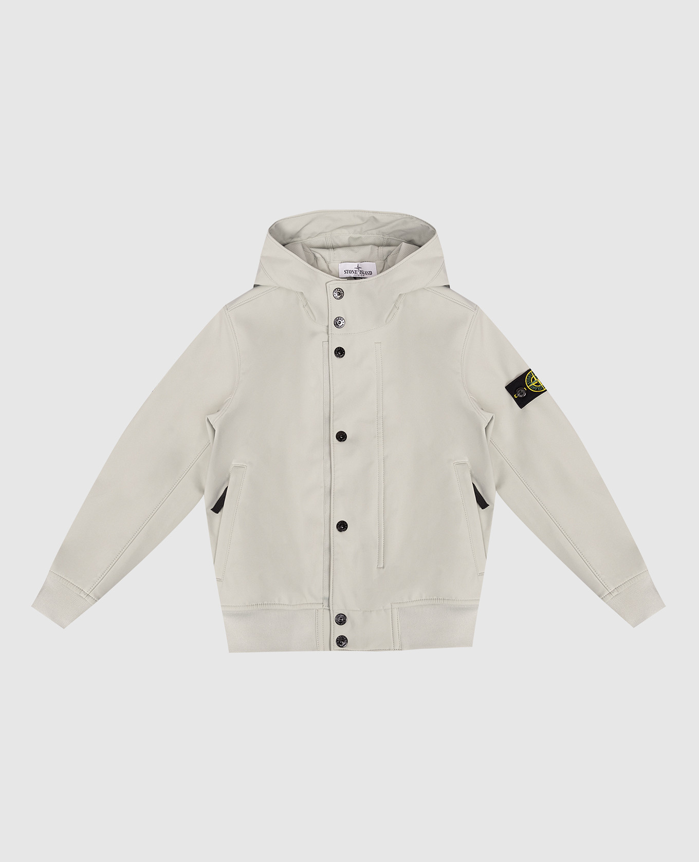 Children's gray jacket with logo patch