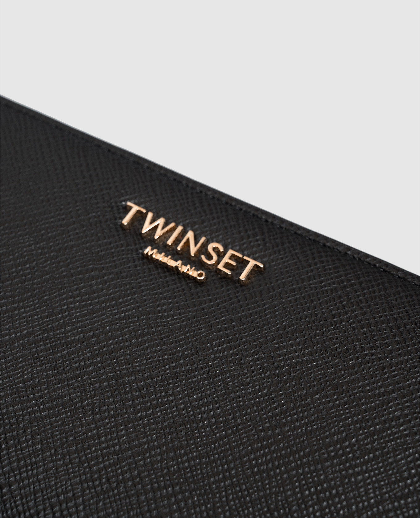 Black wallet with textured logo Twinset 4
