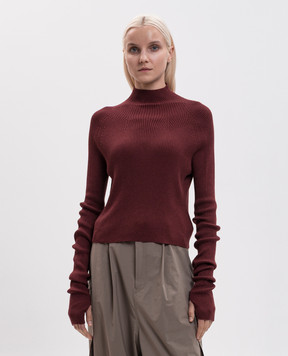 Y`S Yamamoto Burgundy ribbed golf YVK05682