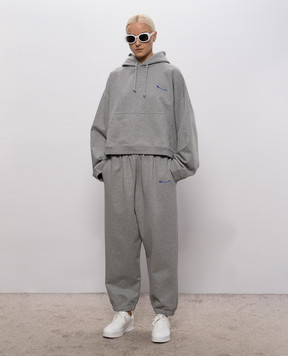 Vetements Grey joggers with logo embroidery MH27SP225G