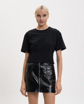 Twinset Black cropped corset style T-shirt 261TT2440