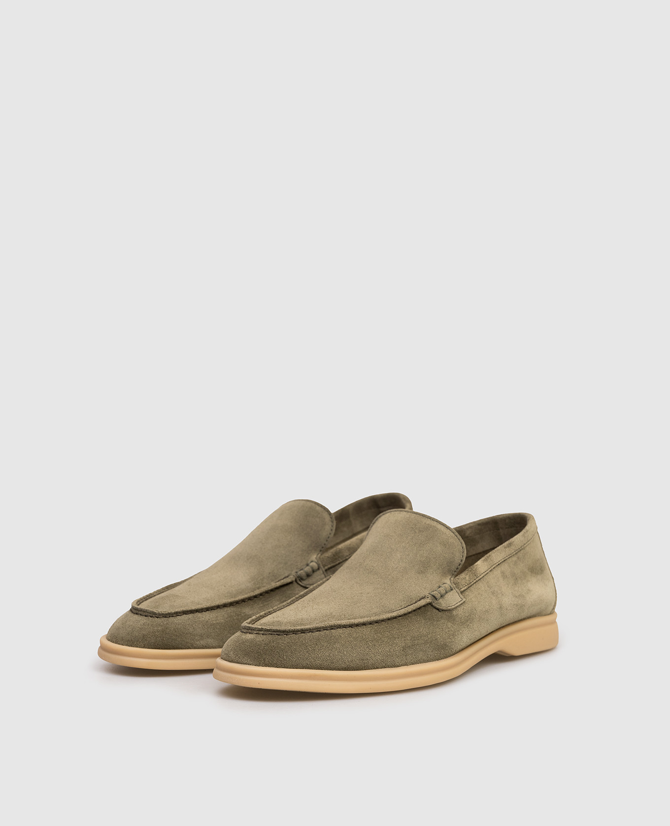 

FELIX khaki suede loafers Lanciotti De Verzi