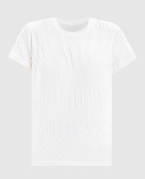 Y`S Yamamoto White Smocking JQ T-shirt YQT13674
