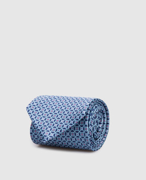 Stefano Ricci Blue silk tie with Luxury pattern CX37017