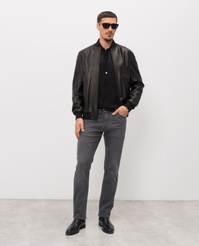 Stefano Ricci Black cardigan with short sleeves K818109PAMF26175