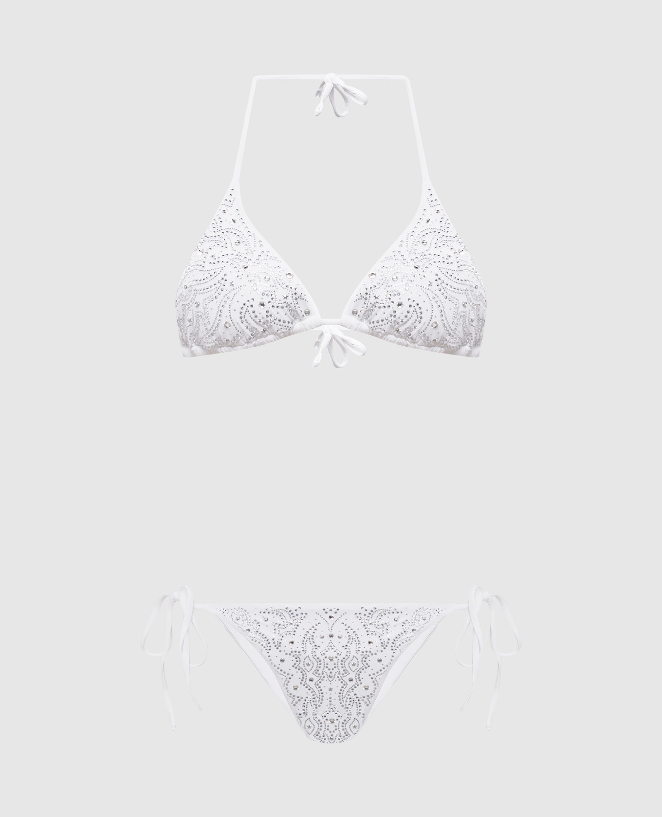

White Texano swimsuit with crystals Venuja