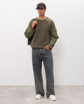 Balmain Khaki wool sweater HH1KD188KK29