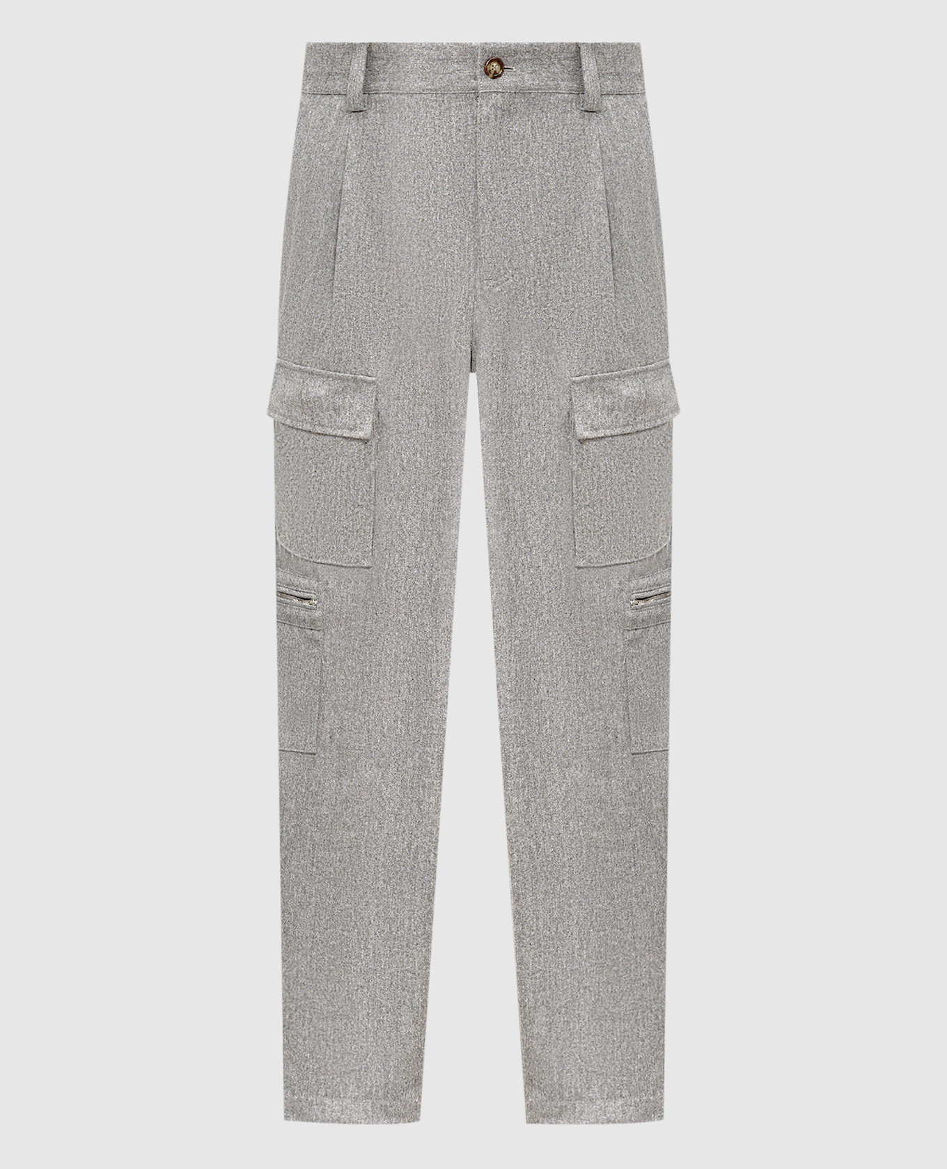 Grey wool cargo pants