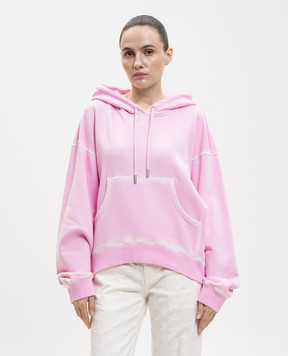 Off-White Pink Spray hoodie with logo print 2BB058S26FLE002