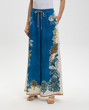 Alemais Luda blue linen palazzos 6395P