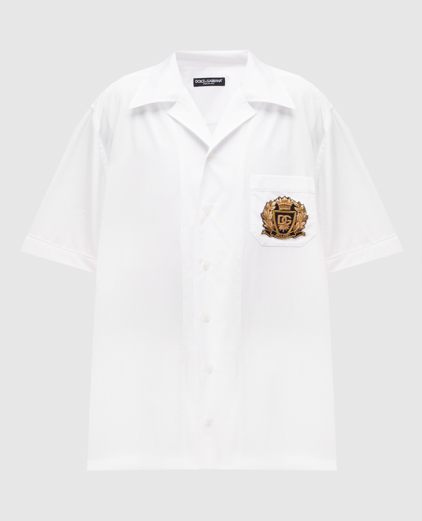 White shirt with logo patch