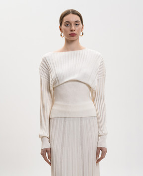 Balmain White ribbed jumper GF1AQ135KJ30