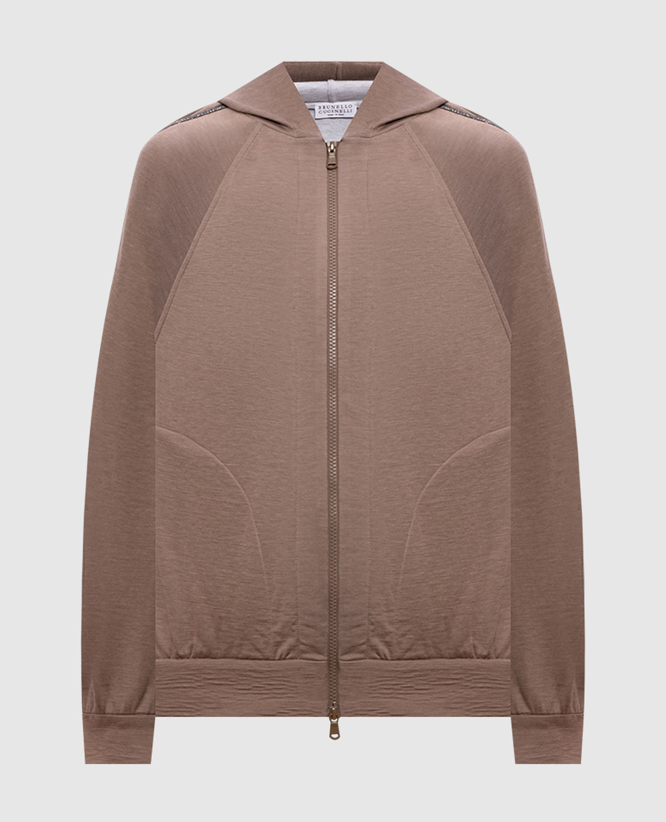 Brown Monil Chain-Lace Silk Sports Jacket
