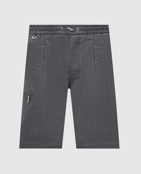 Stefano Ricci Gray linen and wool shorts M1T6100190LW001Q
