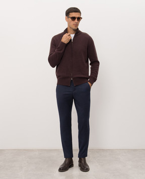 Marco Pescarolo Blue wool and silk pants CARACCIOLO5428