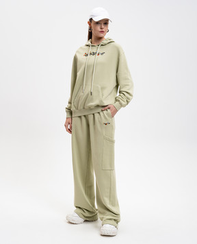 Off-White Green sweatpants with logo 2CH025F25FLE001