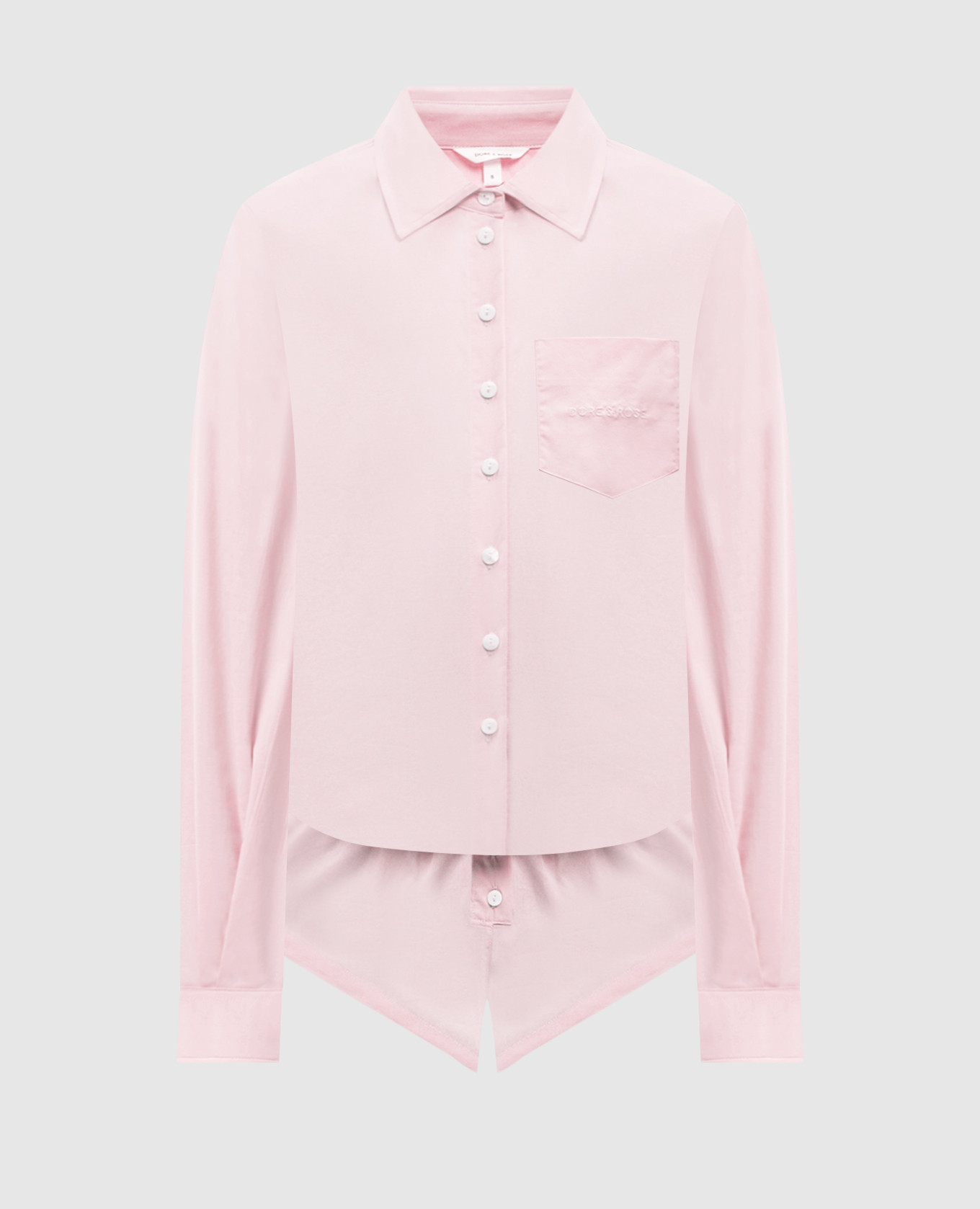 Pink pajamas with logo embroidery