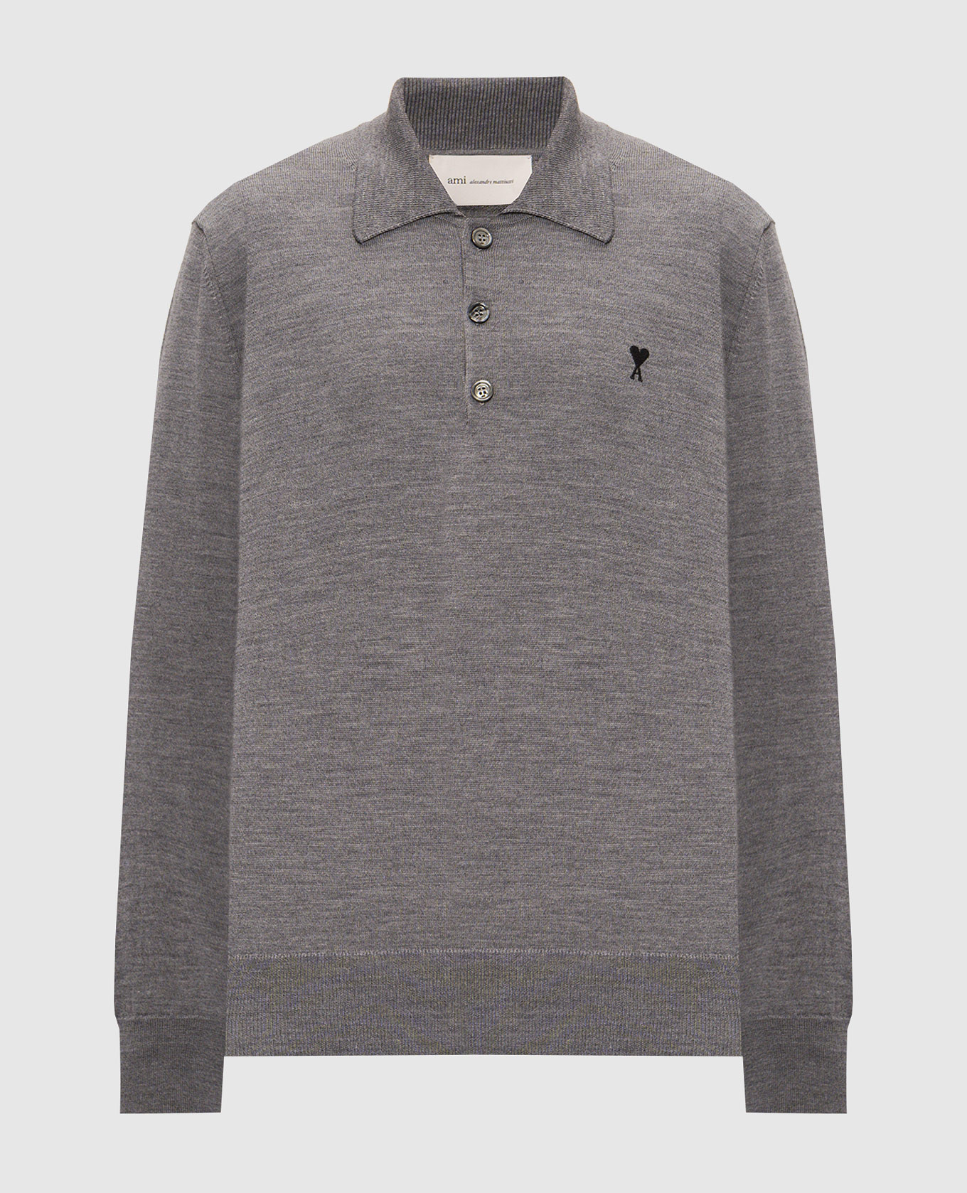 Gray wool polo shirt