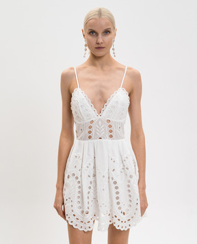 Charo Ruiz Nix white mini dress with embroidery 263602