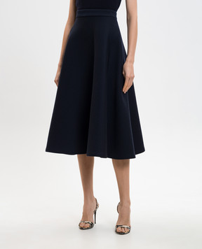 Max Mara MXMWHISKY blue midi skirt with wool MXMWHISKY