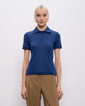 Max Mara Blue BELLICO silk polo shirt MXPBELLICO