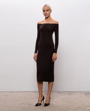 Tom Ford Brown dress with open shoulders ACK737YAX1099