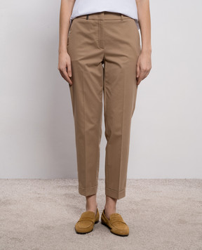 Peserico Brown pants with patch A0458801964