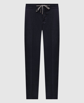 Marco Pescarolo Blue linen pants CARACCIOLO5302