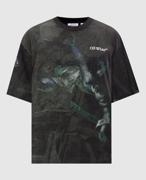 Off-White Dark Caravaggio khaki T-shirt 44MAA120S26J00D