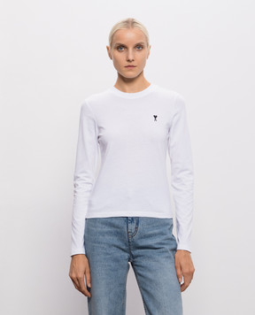 Ami Paris White longsleeve with embroidered emblem FTS417724