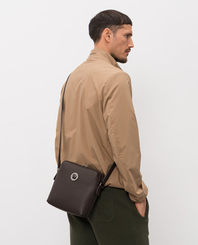 Stefano Ricci Brown leather bag with emblem ND155GTUVD