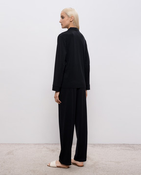 Dore & Rose Black pajamas with logo patch TENCELPJSET