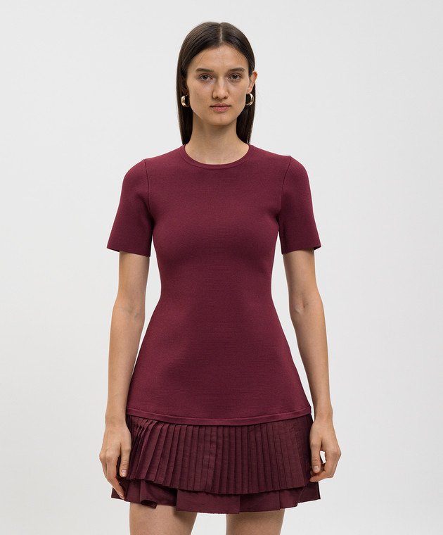 simkhai burgundy dress Burke Draped Satin Midi Dress main image 1